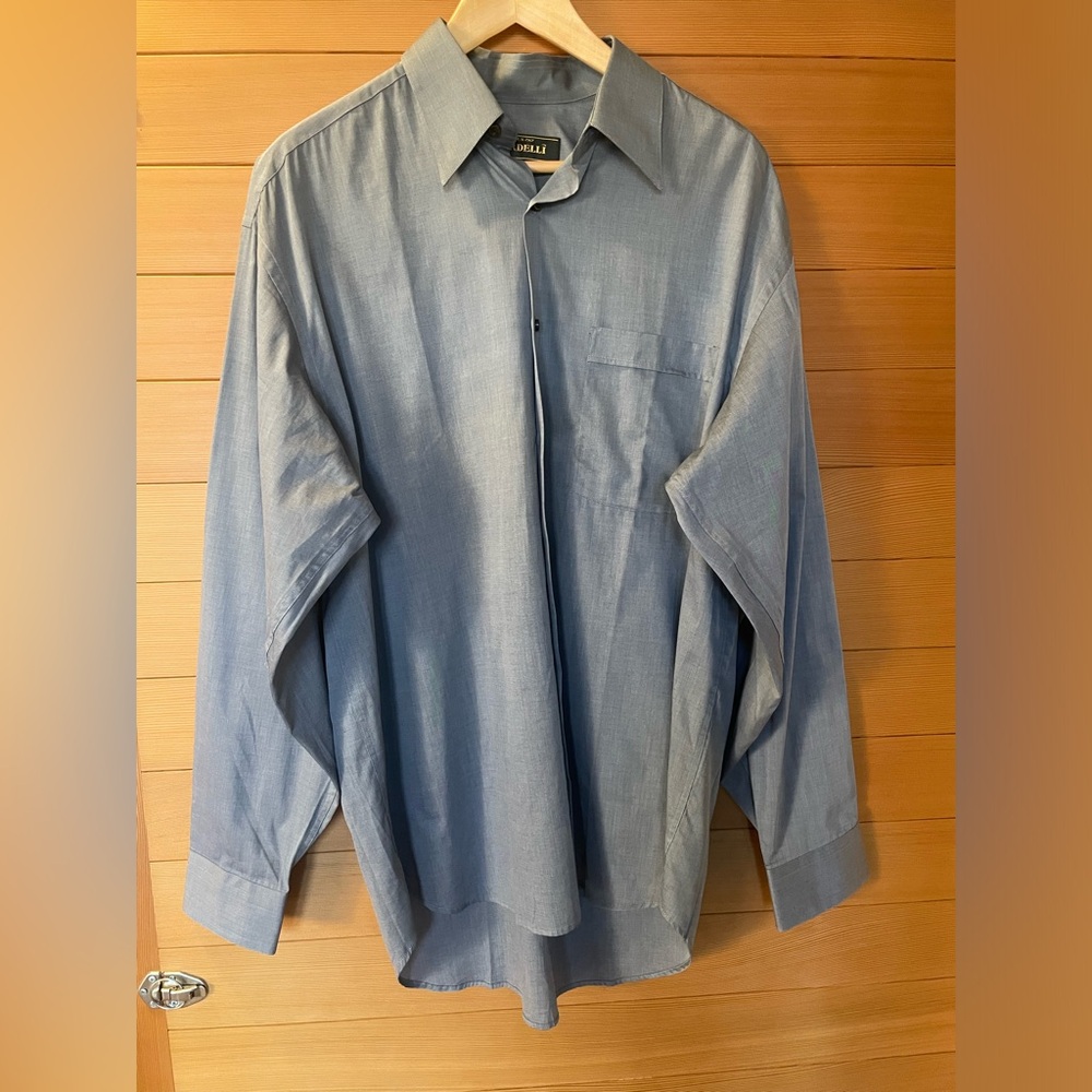 Bardelli Italy 100% Cotton Men's ButtonUp Collared Pocket Shirt Gray Size 16/41